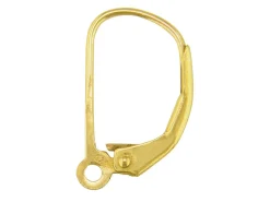 9ct Yellow Gold Continental Ear Wire, Plain, Style 17002-1