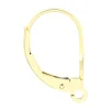 9ct Yellow Gold Continental Ear Wire, With Grooved Fan Motif, Style 17002