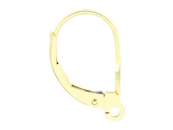 9ct Yellow Gold Continental Ear Wire, With Grooved Fan Motif, Style 17002