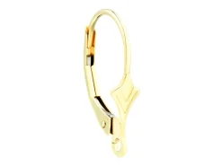 9ct Yellow Gold Continental Ear Wire, With Grooved Fan Motif, Style 17002