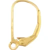 18ct Yellow Gold Continental Ear Wire, Plain