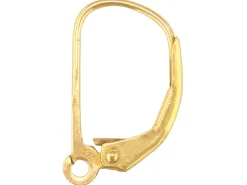 18ct Yellow Gold Continental Ear Wire, Plain