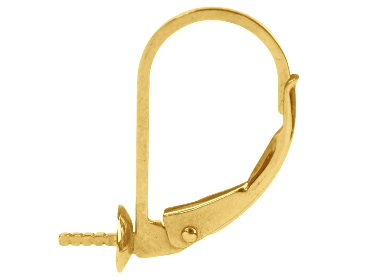 9ct Yellow Gold Continental Ear Wire With 4mm Cup