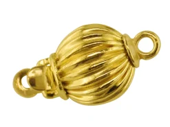 9ct Yellow Gold Corrugated Ball Clasp 7mm