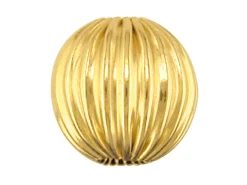 9ct Yellow Gold Corrugated Round 5mm 2 Hole Bead