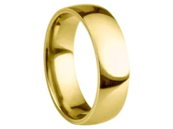 18ct Yellow Gold Court Wedding Ring 6.0mm, Size X, 4.85g Super Lightweight, Laser Hallmarked, Wall Thickness 2.0mm, 100% Recycled Gold