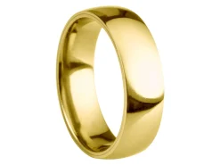 18ct Yellow Gold Court Wedding Ring 6.0mm, Size V, 4.70g Super Lightweight, Laser Hallmarked, Wall Thickness 2.0mm, 100% Recycled Gold