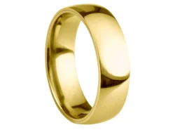 18ct Yellow Gold Court Wedding Ring 6.0mm, Size S, 4.47g Super Lightweight, Laser Hallmarked, Wall Thickness 2.0mm, 100% Recycled Gold
