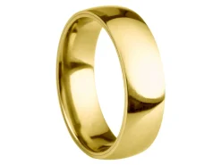 18ct Yellow Gold Court Wedding Ring 6.0mm, Size Q, 4.33g Super Lightweight, Laser Hallmarked, Wall Thickness 2.0mm, 100% Recycled Gold