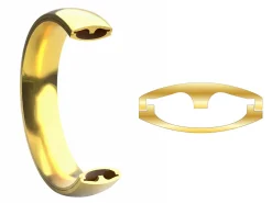 18ct Yellow Gold Court Wedding Ring 5.0mm, Size X, 3.86g Super Lightweight, Laser Hallmarked, Wall Thickness 1.8mm, 100% Recycled Gold