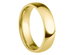 18ct Yellow Gold Court Wedding Ring 5.0mm, Size T, 3.62g Super Lightweight, Laser Hallmarked, Wall Thickness 1.8mm, 100% Recycled Gold