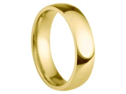 18ct Yellow Gold Court Wedding Ring 5.0mm, Size Q, 3.44g Super Lightweight, Laser Hallmarked, Wall Thickness 1.8mm, 100% Recycled Gold