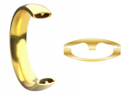 18ct Yellow Gold Court Wedding Ring 5.0mm, Size P, 3.38g Super Lightweight, Laser Hallmarked, Wall Thickness 1.8mm, 100% Recycled Gold