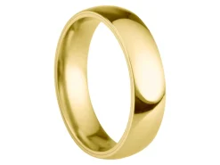 18ct Yellow Gold Court Wedding Ring 5.0mm, Size N, 3.26g Super Lightweight, Laser Hallmarked, Wall Thickness 1.8mm, 100% Recycled Gold