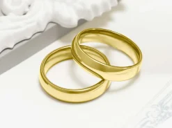 18ct Yellow Gold Court Wedding Ring 5.0mm, Size L, 3.14g Super Lightweight, Laser Hallmarked, Wall Thickness 1.8mm, 100% Recycled Gold