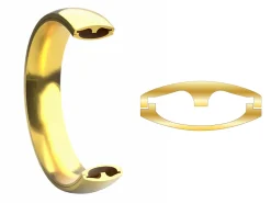 18ct Yellow Gold Court Wedding Ring 5.0mm, Size K, 3.08g Super Lightweight, Laser Hallmarked, Wall Thickness 1.8mm, 100% Recycled Gold
