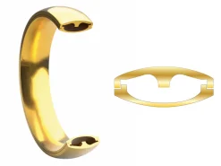 18ct Yellow Gold Court Wedding Ring 5.0mm, Size I, 2.97g Super Lightweight, Laser Hallmarked, Wall Thickness 1.8mm, 100% Recycled Gold