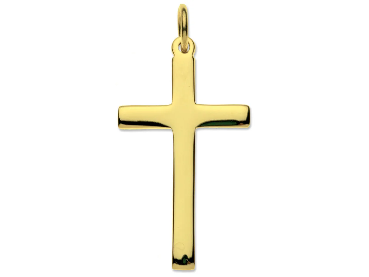 9ct Yellow Gold Cross, Medium Heavy Latin Hallmarked