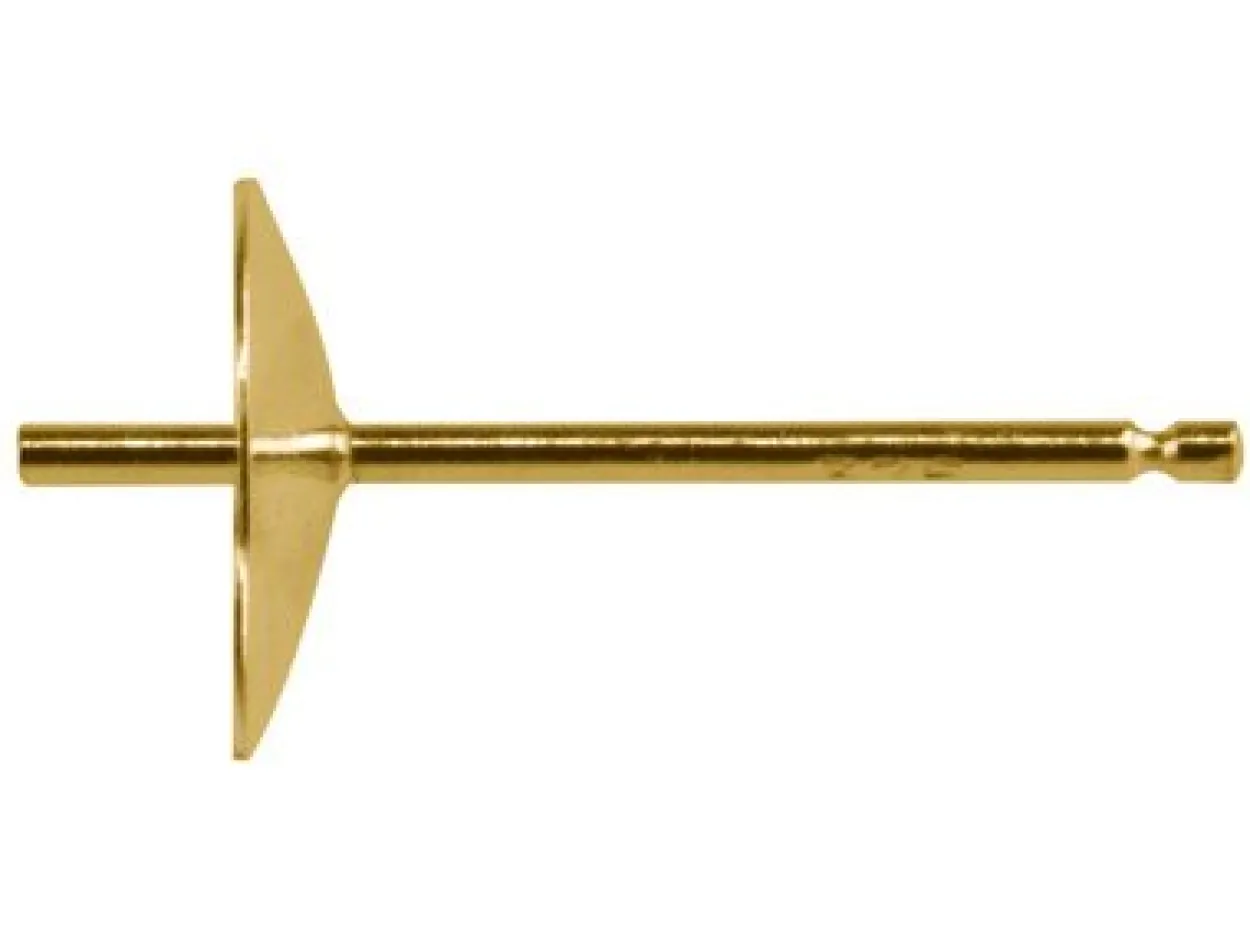 18ct Yellow Gold Cup And Peg 6mm Plain