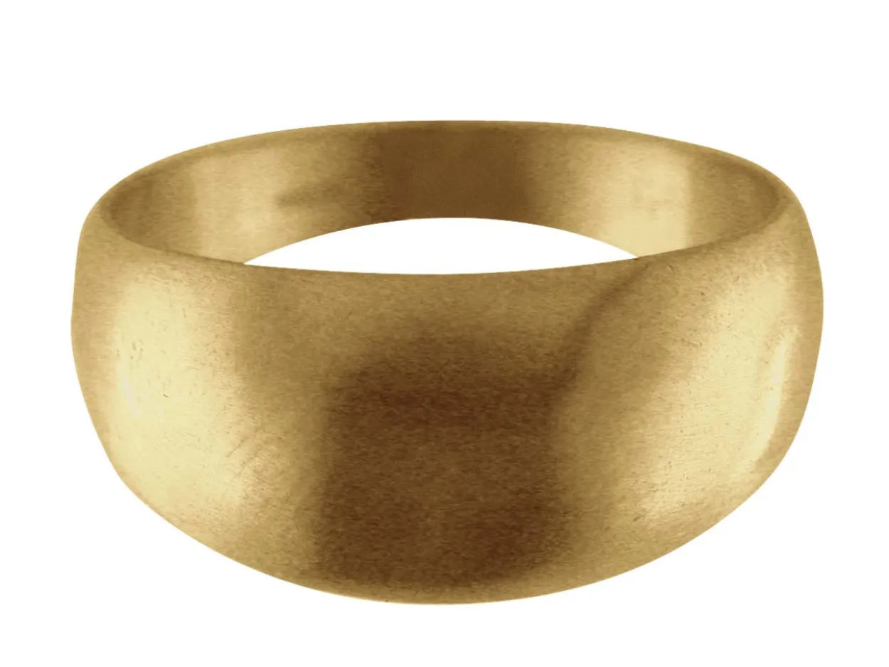 9ct Yellow Gold Domed Ring 4mm Head Height Hallmarked Widest Point 11mm Size U Plain Solid Back