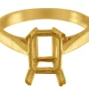 9ct Yellow Gold Dress Ring Octagonal Centre Hallmarked Stone Size 8x6mm Size M 1/2
