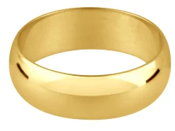 18ct Yellow Gold D Shape Wedding Ring 2.0mm, Size L, 1.5g Lightweight, Hallmarked, Wall Thickness 0.94mm, 100% Recycled Gold