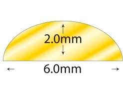 18ct Yellow Gold D Shape Wire 6.00mm X 2.00mm, 100% Recycled Gold