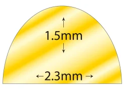 9ct Yellow Gold D Shape Wire 2.30mm X 1.50mm, 100% Recycled Gold