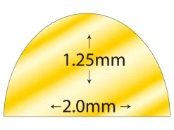 9ct Yellow Gold D Shape Wire 2.00mm X 1.25mm, 100% Recycled Gold