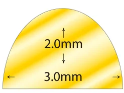 9ct Yellow Gold D Shape Wire 3.00mm X 2.00mm, 100% Recycled Gold