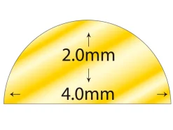 9ct Yellow Gold D Shape Wire 4.00mm X 2.00mm 2618, 100% Recycled Gold