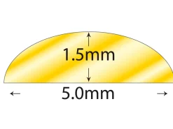 9ct Yellow Gold D Shape Wire 5.00mm X 1.50mm, 100% Recycled Gold