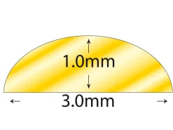 9ct Yellow Gold D Shape Wire 3.00mm X 1.00mm, 100% Recycled Gold