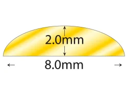 9ct Yellow Gold D Shape Wire 8.00mm X 2.00mm, 100% Recycled Gold