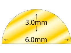 9ct Yellow Gold D Shape Wire 6.00mm X 3.00mm 2616, 100% Recycled Gold