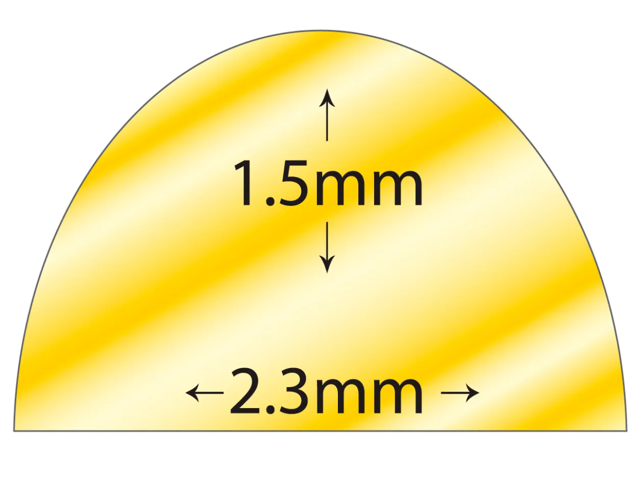 18ct Yellow Gold D Shape Wire 2.30mm X 1.50mm, 100% Recycled Gold