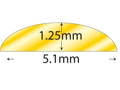18ct Yellow Gold D Shape Wire 5.10mm X 1.25mm, 100% Recycled Gold