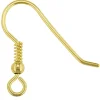 9ct Yellow Gold Earring Hook Wire With Bead