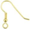 9ct Yellow Gold Earring Hook Wire With Bead Lightweight