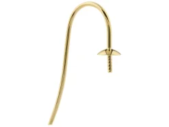 9ct Yellow Gold Earring Hook Wire With 4mm Cup Pack of 2