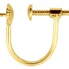 9ct Yellow Gold Ear Screw Cup And Peg, 4mm Cup, Round Wire, Unplannished Shank