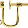 9ct Yellow Gold Ear Screw With Drop Fitting, For Non-pierced Ear, 3mm Flat Stud,with Open Ring