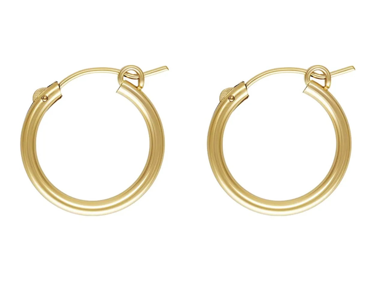14ct Yellow Gold Filled 19.0mm Creole Hoop Earrings, Pack Of 2