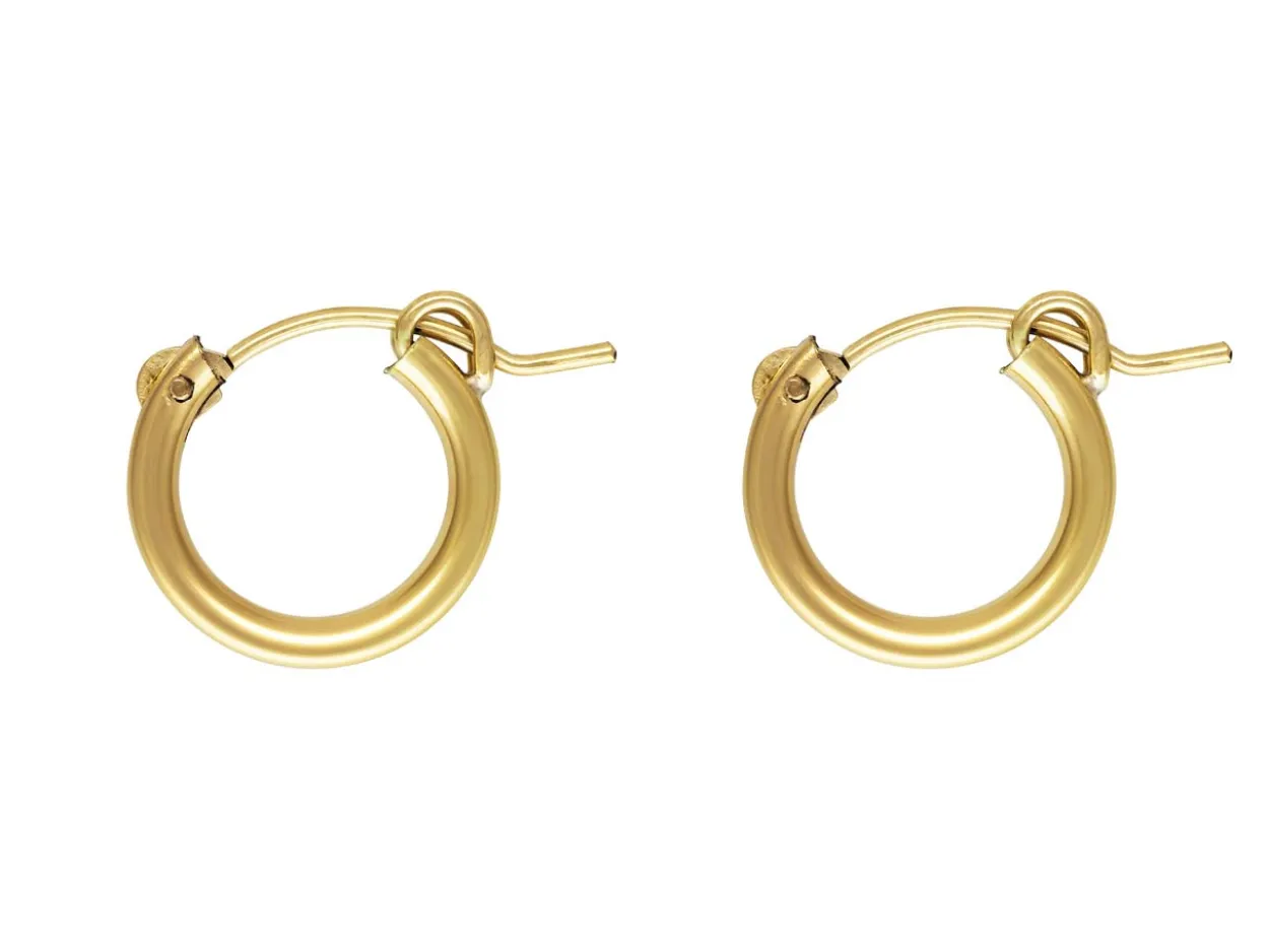 14ct Yellow Gold Filled 13.0mm Creole Hoop Earrings, Pack Of 2