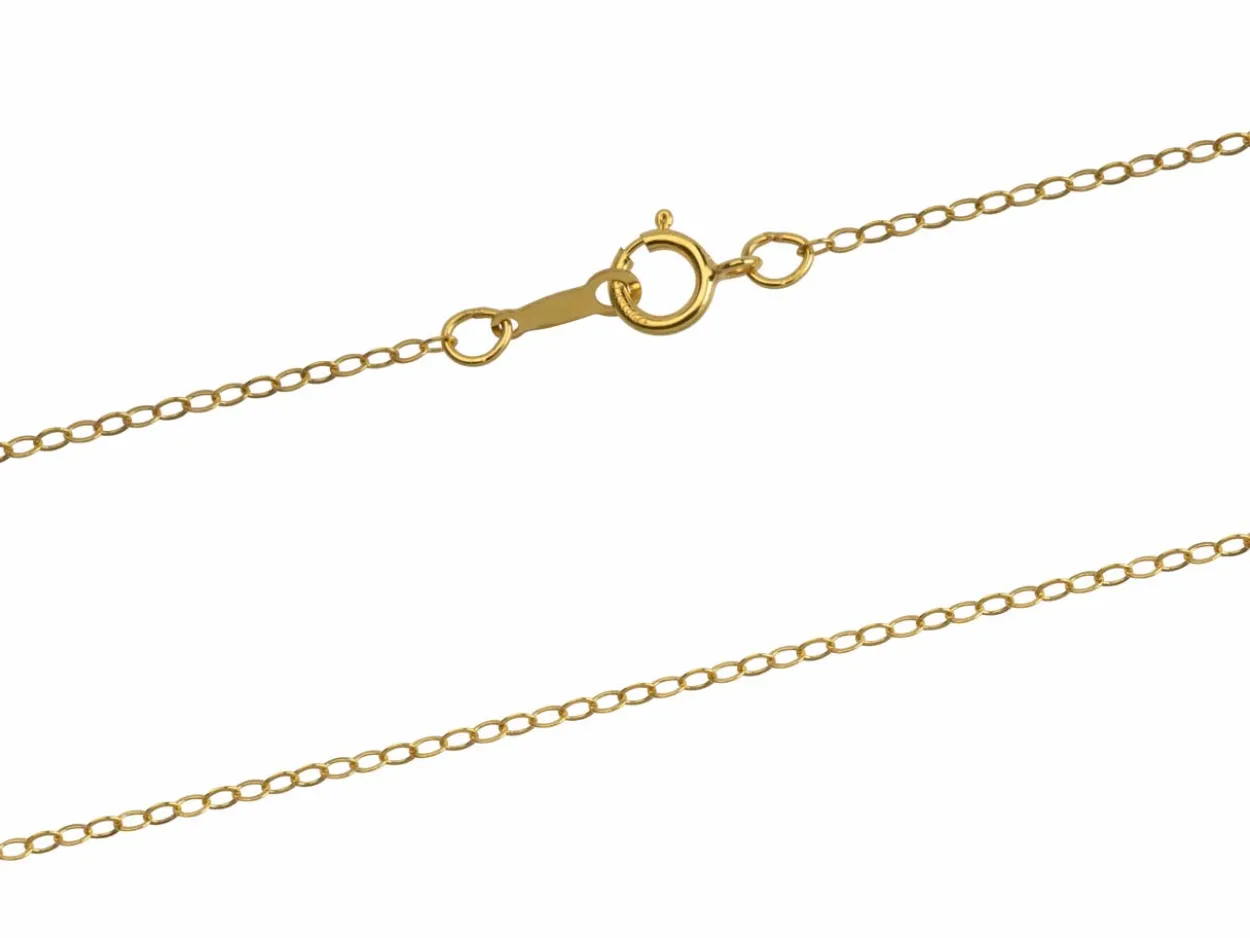 14ct Yellow Gold Filled 1.5mm Flat Filed Oval Trace Chain 18"/45cm Unhallmarked