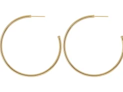 14ct Yellow Gold Filled 40.0mm Hoop Post Earrings, Pack Of 2