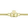 9ct Yellow Gold Flat Ring Df8381 1.50mm Hallmarked Pierced Maids Claddagh, 100% Recycled Gold