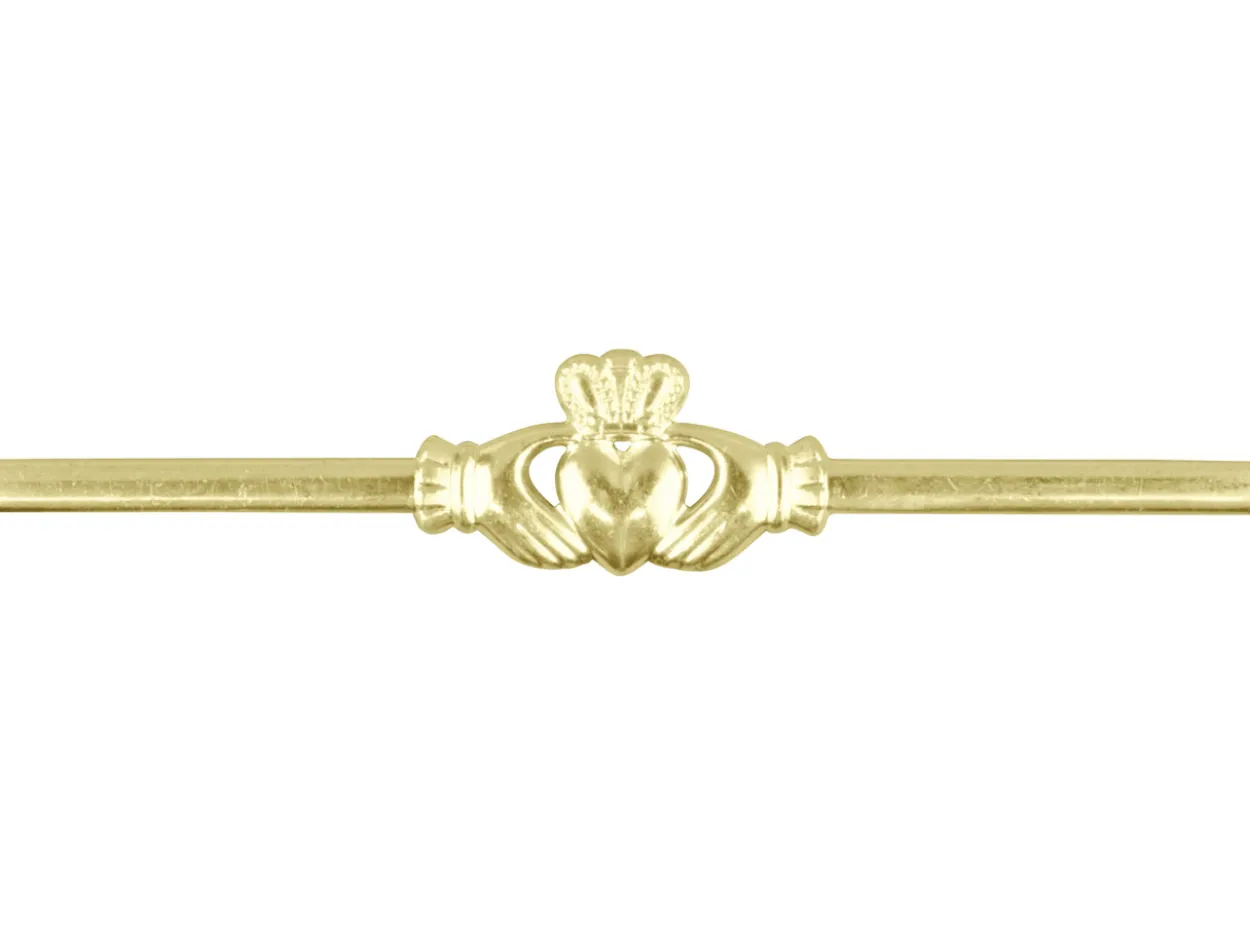 9ct Yellow Gold Flat Ring Df8381 1.50mm Hallmarked Pierced Maids Claddagh, 100% Recycled Gold