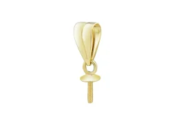 9ct Yellow Gold Grooved Bail With 3mm Thread Cup