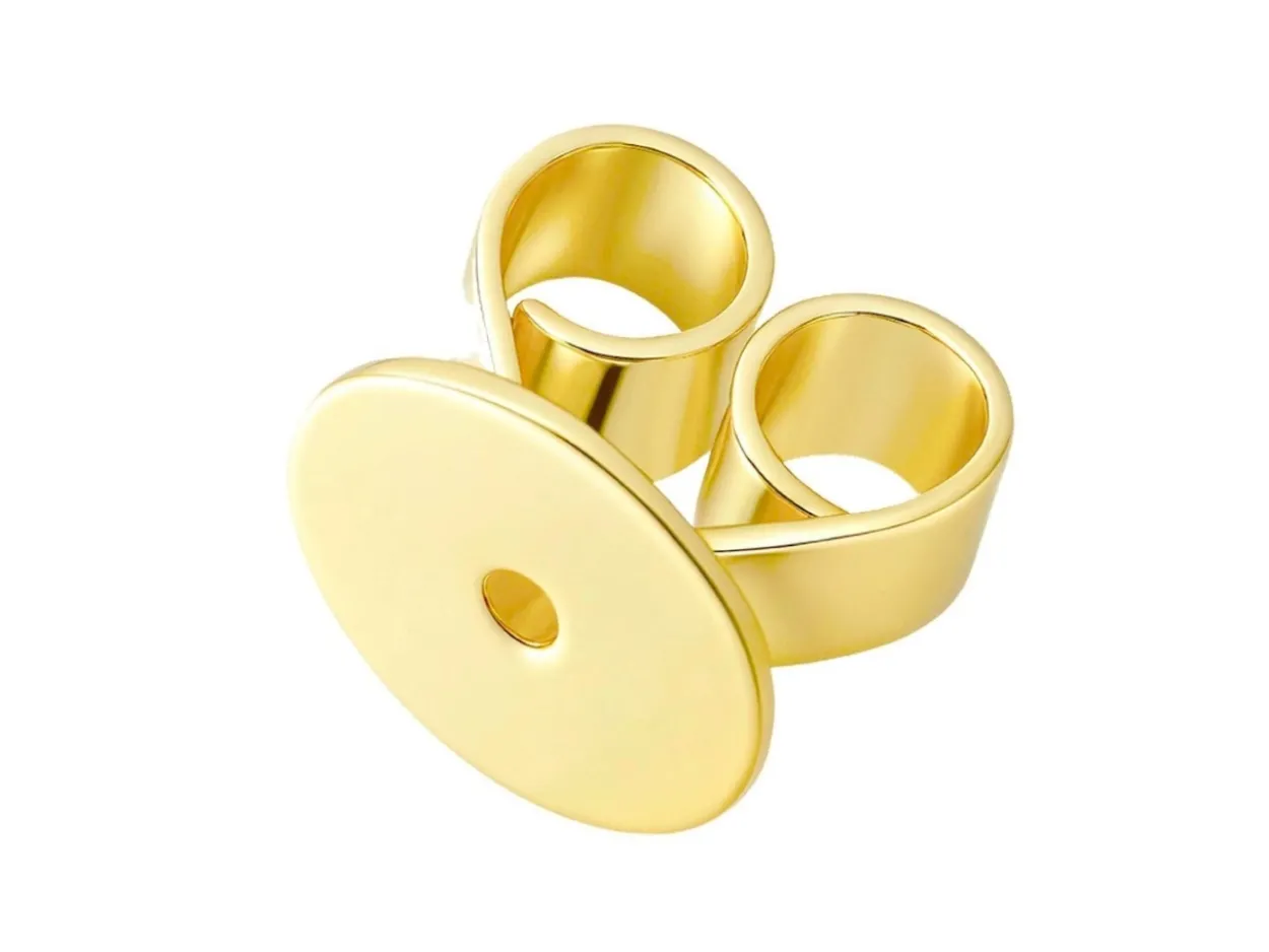 18ct Yellow Gold Heartback Scroll Large